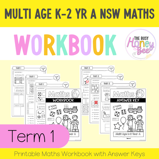 Multi Age K-2 Year A NSW Maths Workbook Term 1 - Pdf