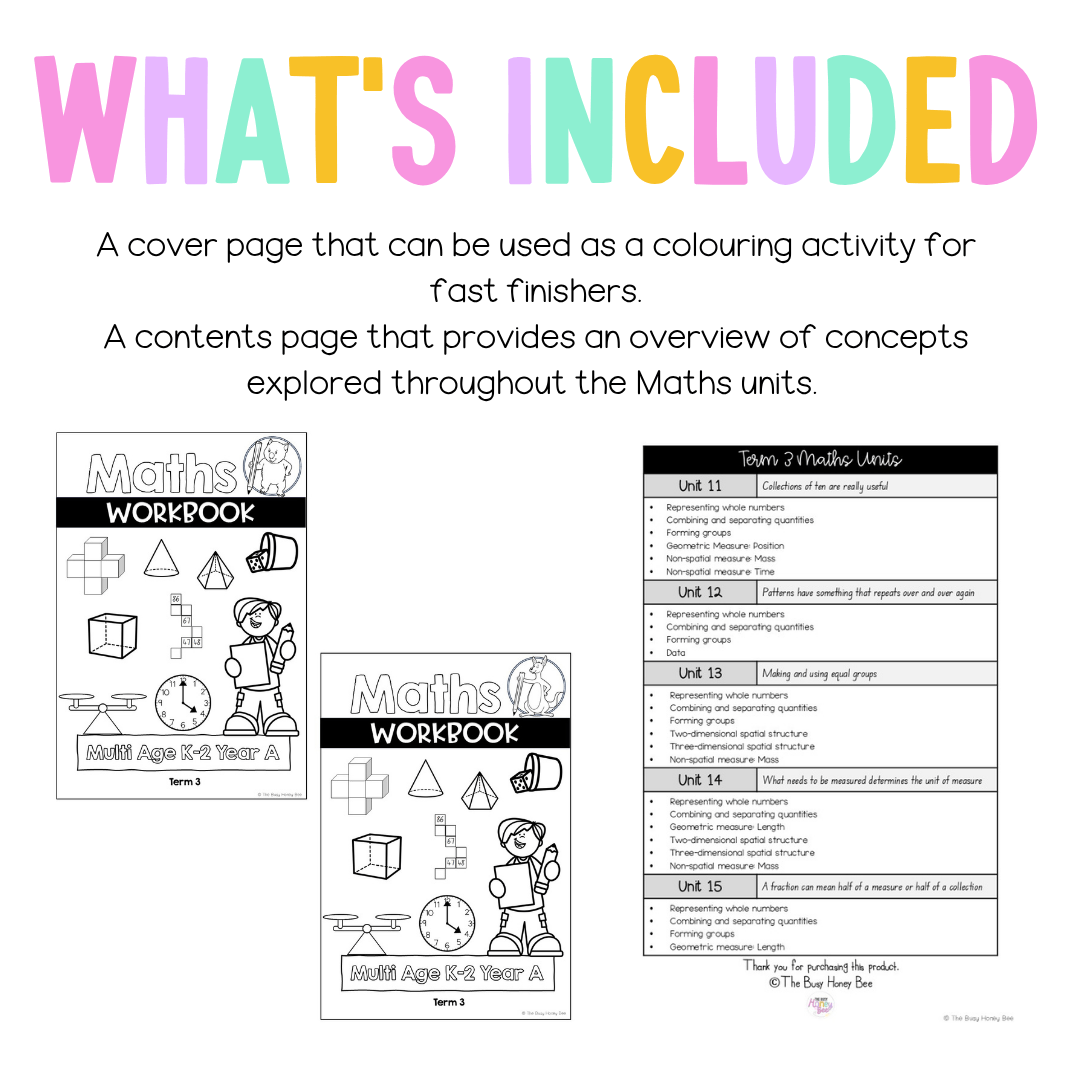 Multi Age K-2 Year A NSW Maths Workbook Term 3 - Workbook | Worksheets