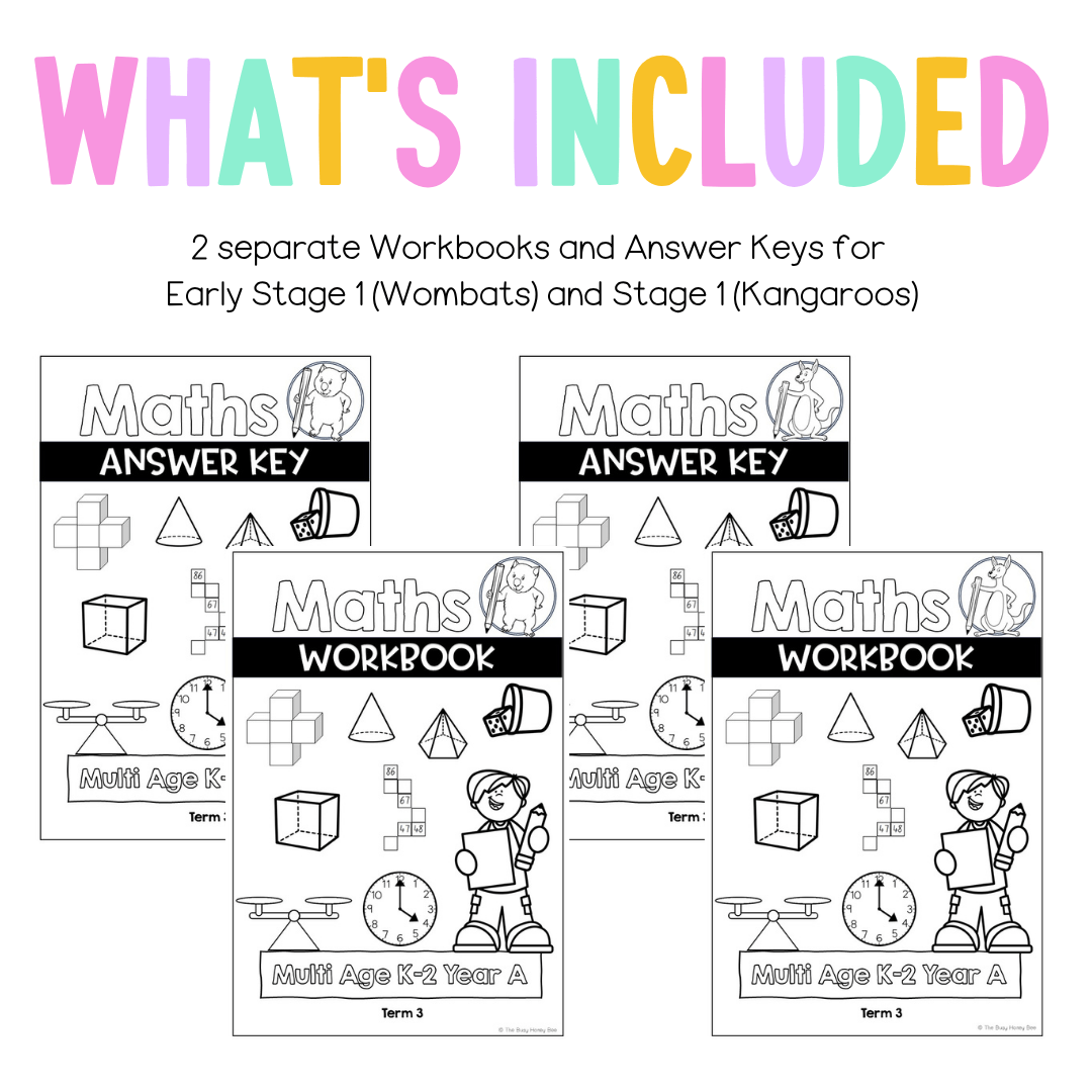 Multi Age K-2 Year A NSW Maths Workbook Term 3 - Workbook | Worksheets
