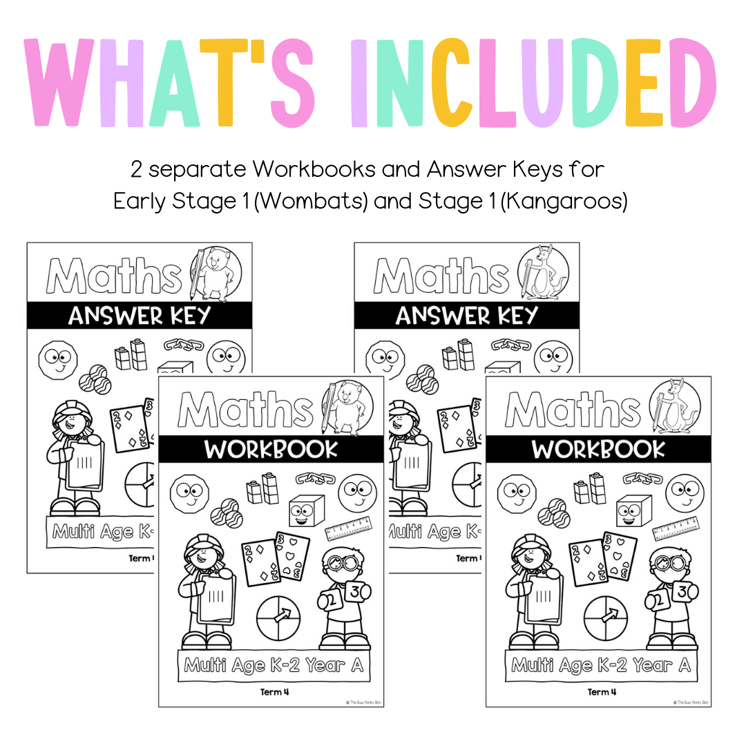 Multi Age K-2 Year A NSW Maths Workbook Term 4 - Workbook | Worksheets