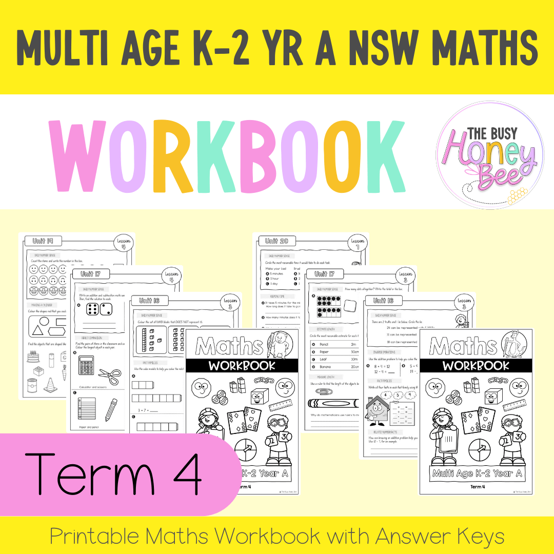 Multi Age K-2 Year A NSW Maths Workbook Term 4 - Workbook | Worksheets