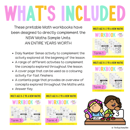 Multi Age K-2 Year A NSW Maths Workbook ULTIMATE Mega Bundle - Workbook | Worksheets