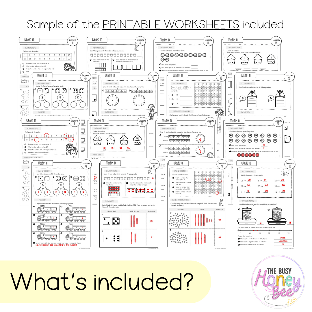 Multi Age K-2 Year A NSW Maths Worksheets Unit 11 - Workbook | Worksheets