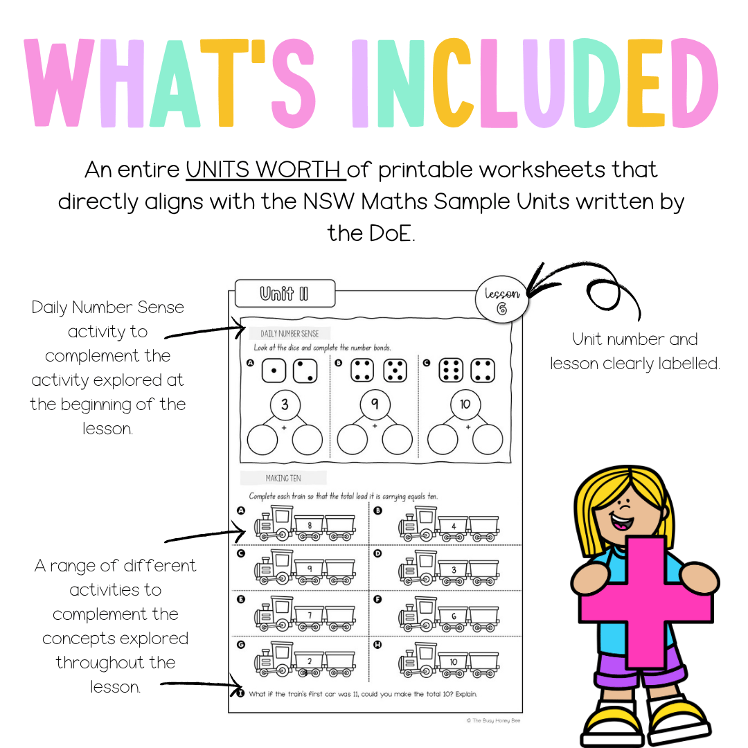 Multi Age K-2 Year A NSW Maths Worksheets Unit 11 - Workbook | Worksheets