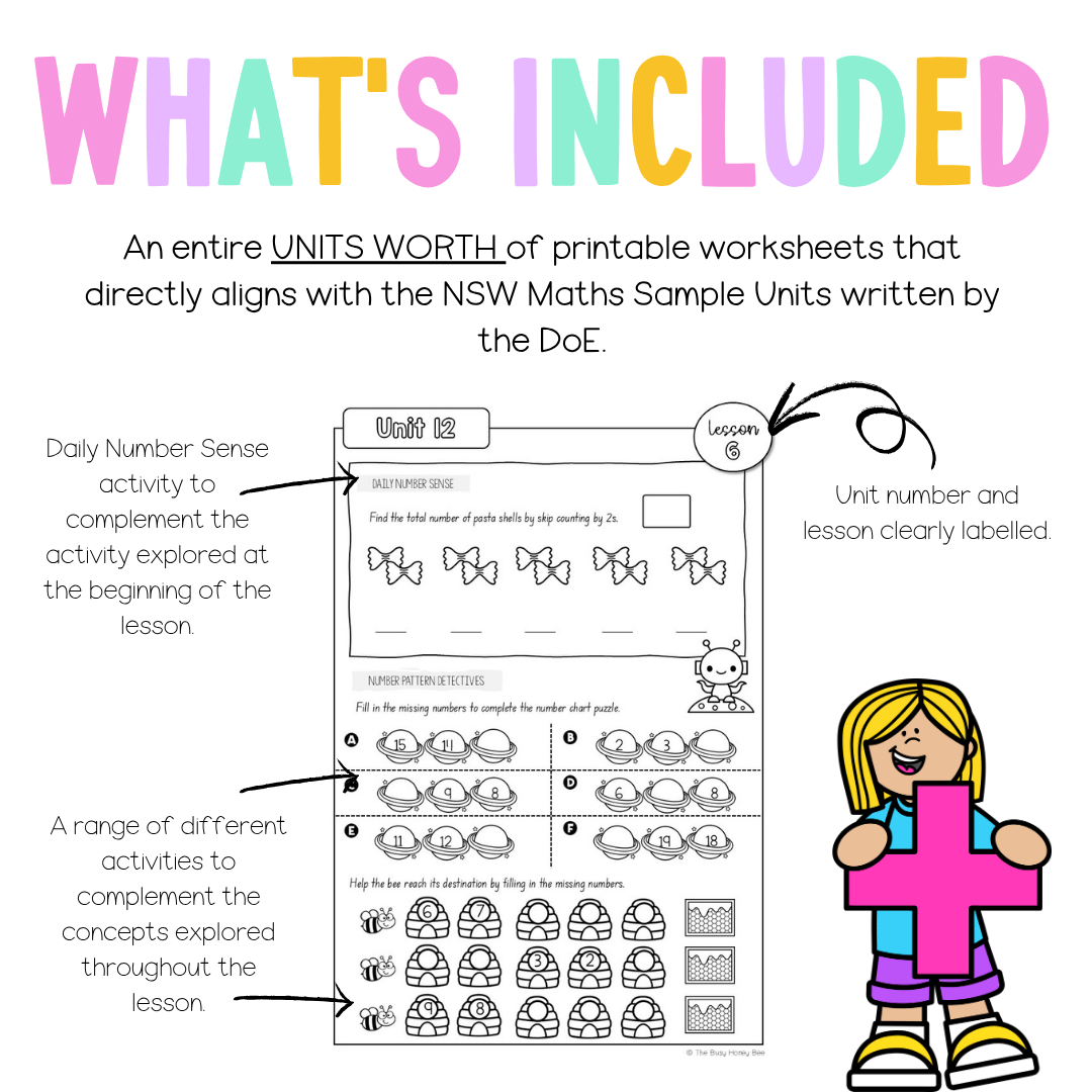 Multi Age K-2 Year A NSW Maths Worksheets Unit 12 - Workbook | Worksheets