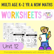 Multi Age K-2 Year A NSW Maths Worksheets Unit 12 - Workbook | Worksheets