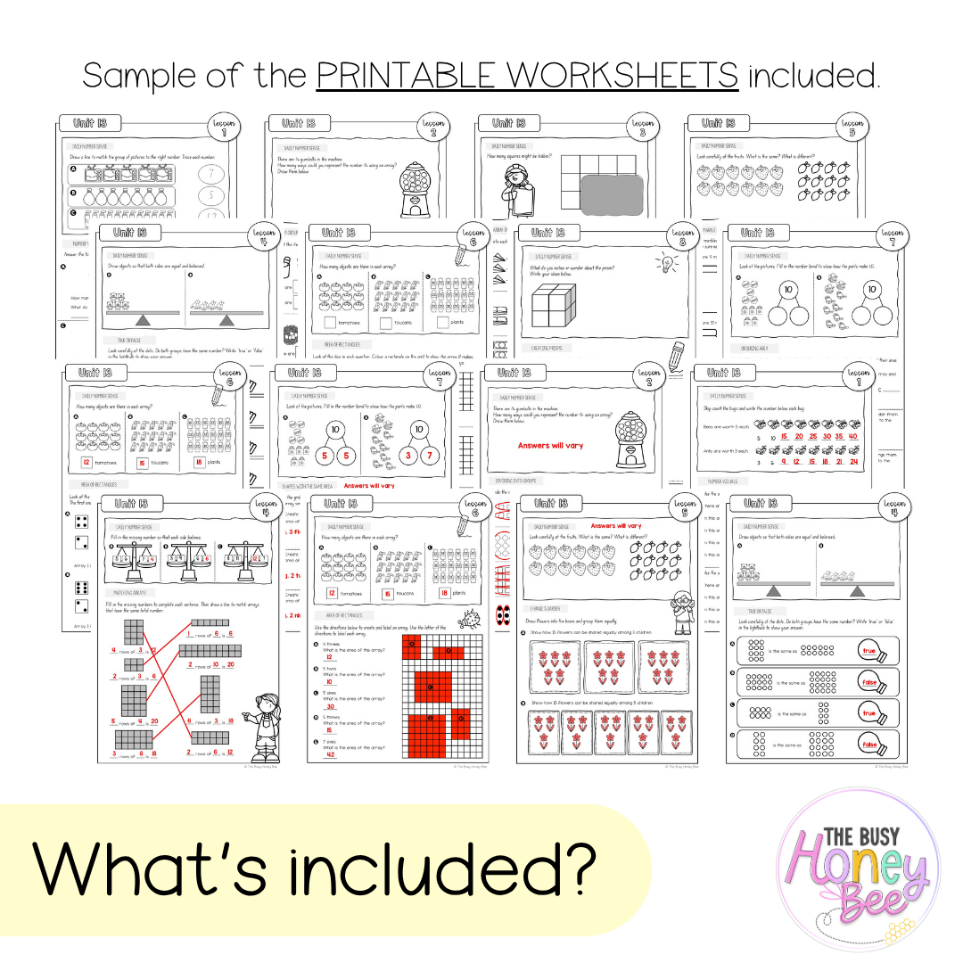 Multi Age K-2 Year A NSW Maths Worksheets Unit 13 - Workbook | Worksheets