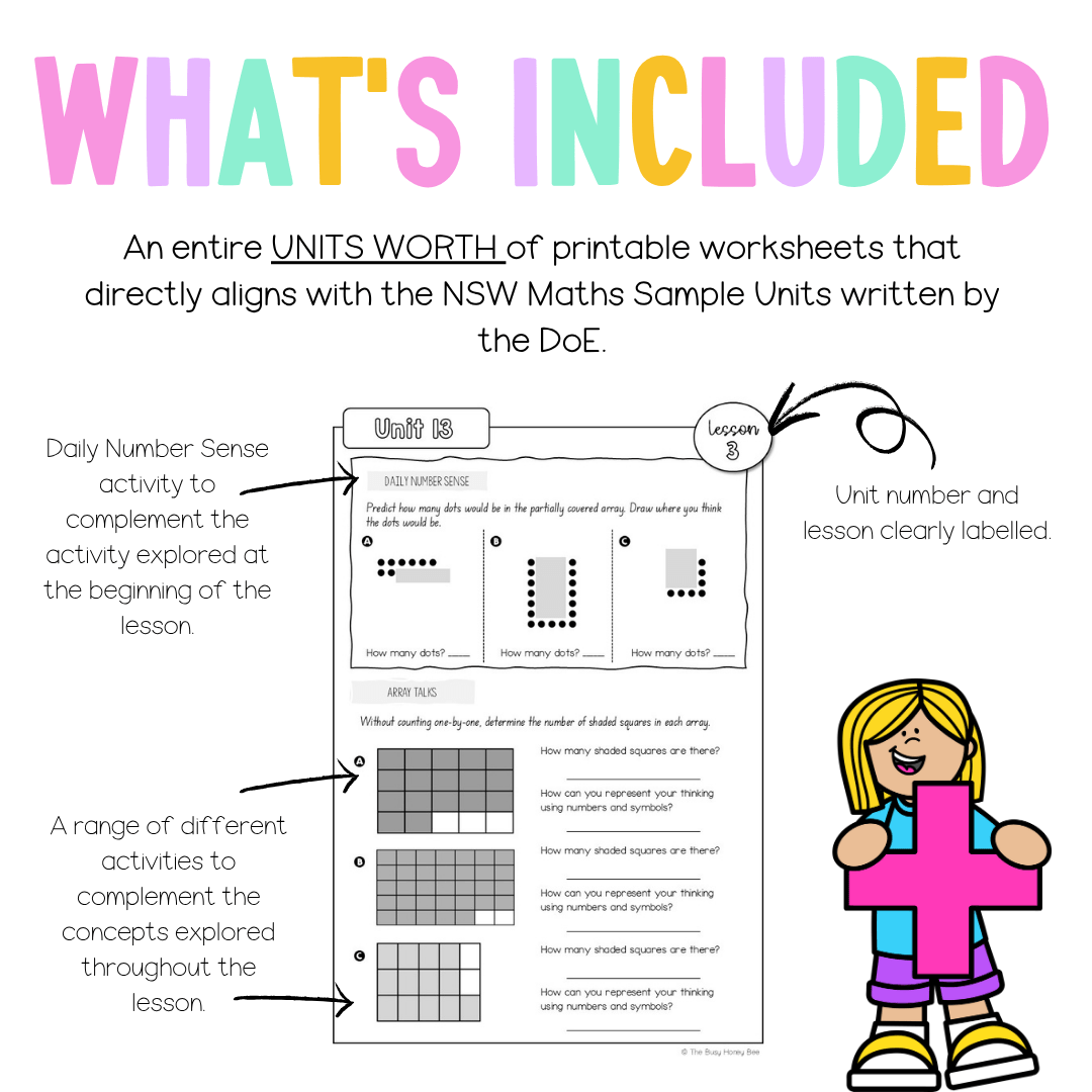 Multi Age K-2 Year A NSW Maths Worksheets Unit 13 - Workbook | Worksheets