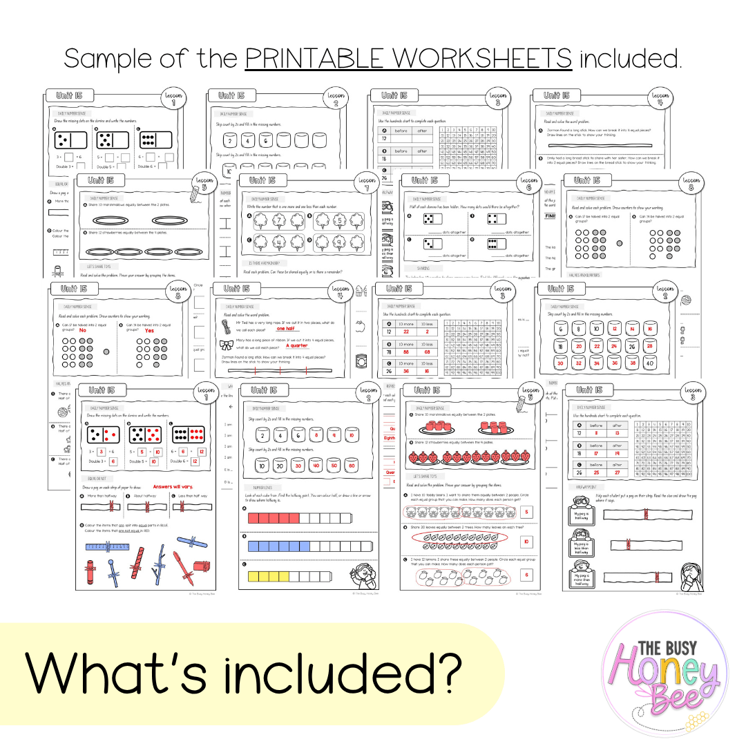 Multi Age K-2 Year A NSW Maths Worksheets Unit 15 - Workbook | Worksheets
