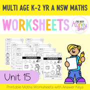 Multi Age K-2 Year A NSW Maths Worksheets Unit 15 - Workbook | Worksheets