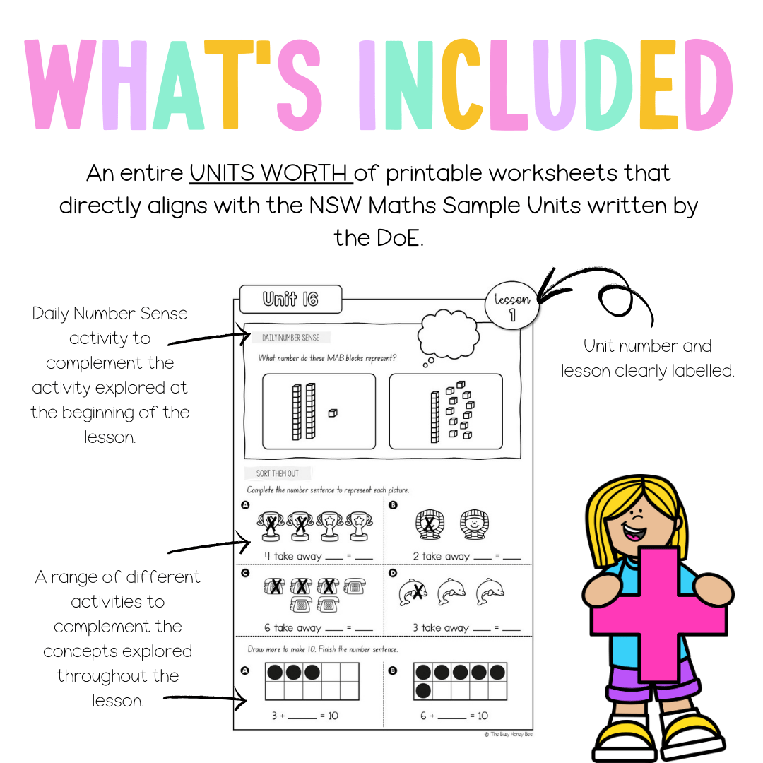Multi Age K-2 Year A NSW Maths Worksheets Unit 16 - Workbook | Worksheets