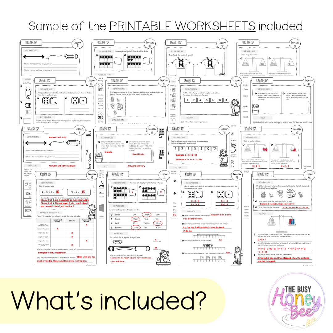 Multi Age K-2 Year A NSW Maths Worksheets Unit 17 - Workbook | Worksheets