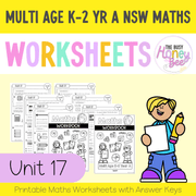 Multi Age K-2 Year A NSW Maths Worksheets Unit 17 - Workbook | Worksheets