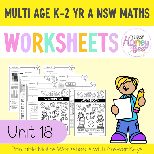 Multi Age K-2 Year A NSW Maths Worksheets Unit 18 - Workbook | Worksheets
