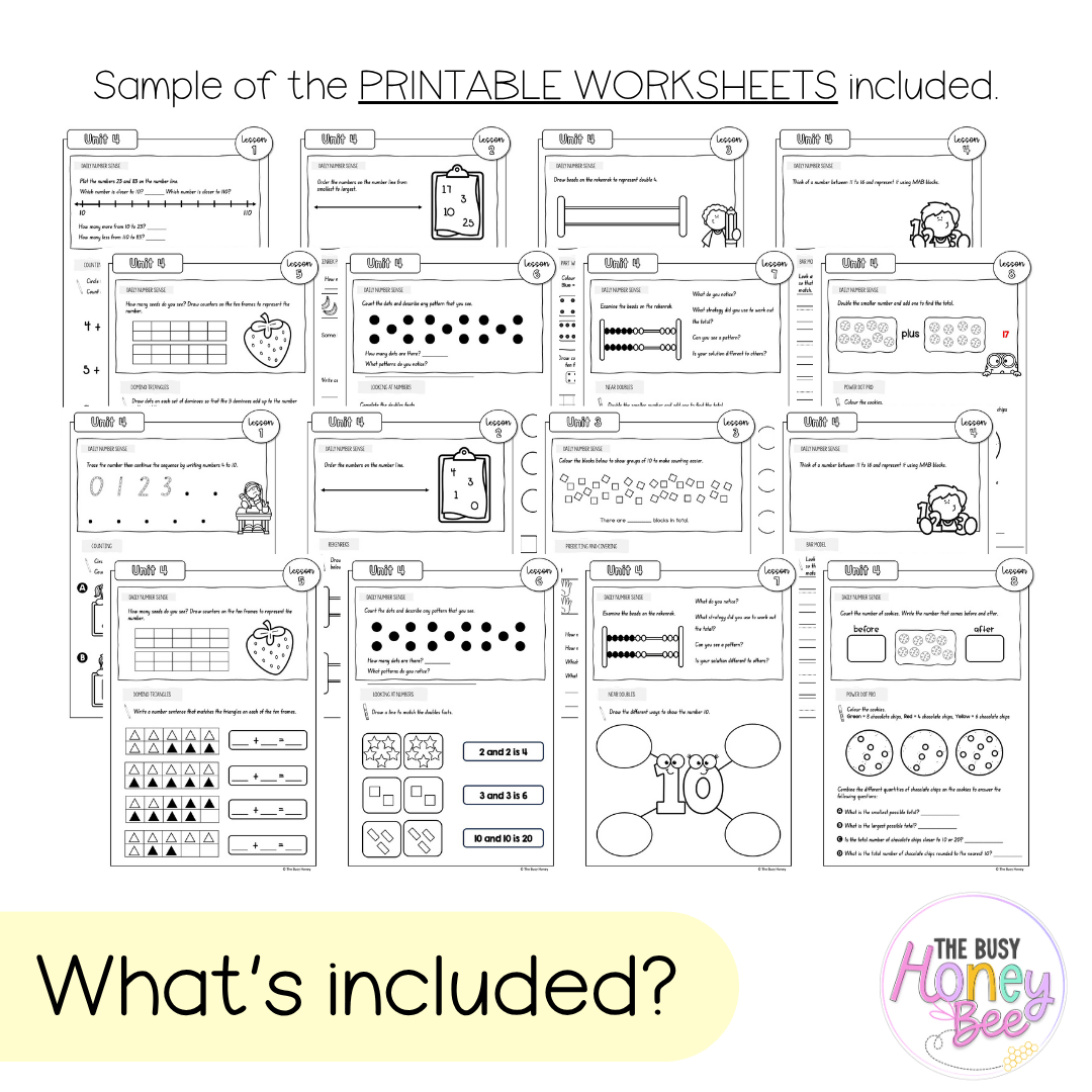 Multi Age K-2 Year A NSW Maths Worksheets Unit 4 - Workbook | Worksheets