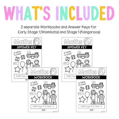 Multi Age K-2 Year A NSW Maths Worksheets Unit 4 - Workbook | Worksheets