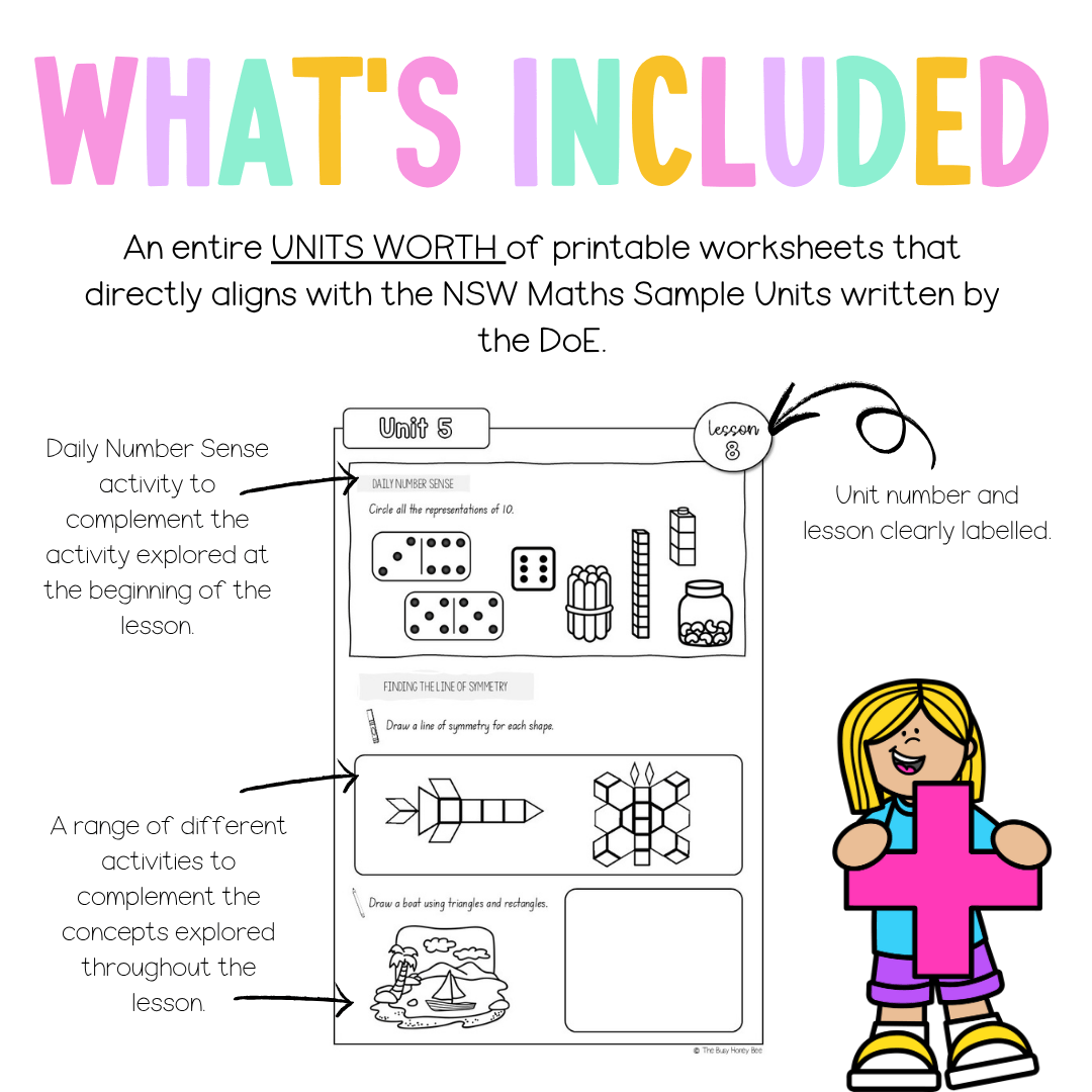 Multi Age K-2 Year A NSW Maths Worksheets Unit 5 - Workbook | Worksheets
