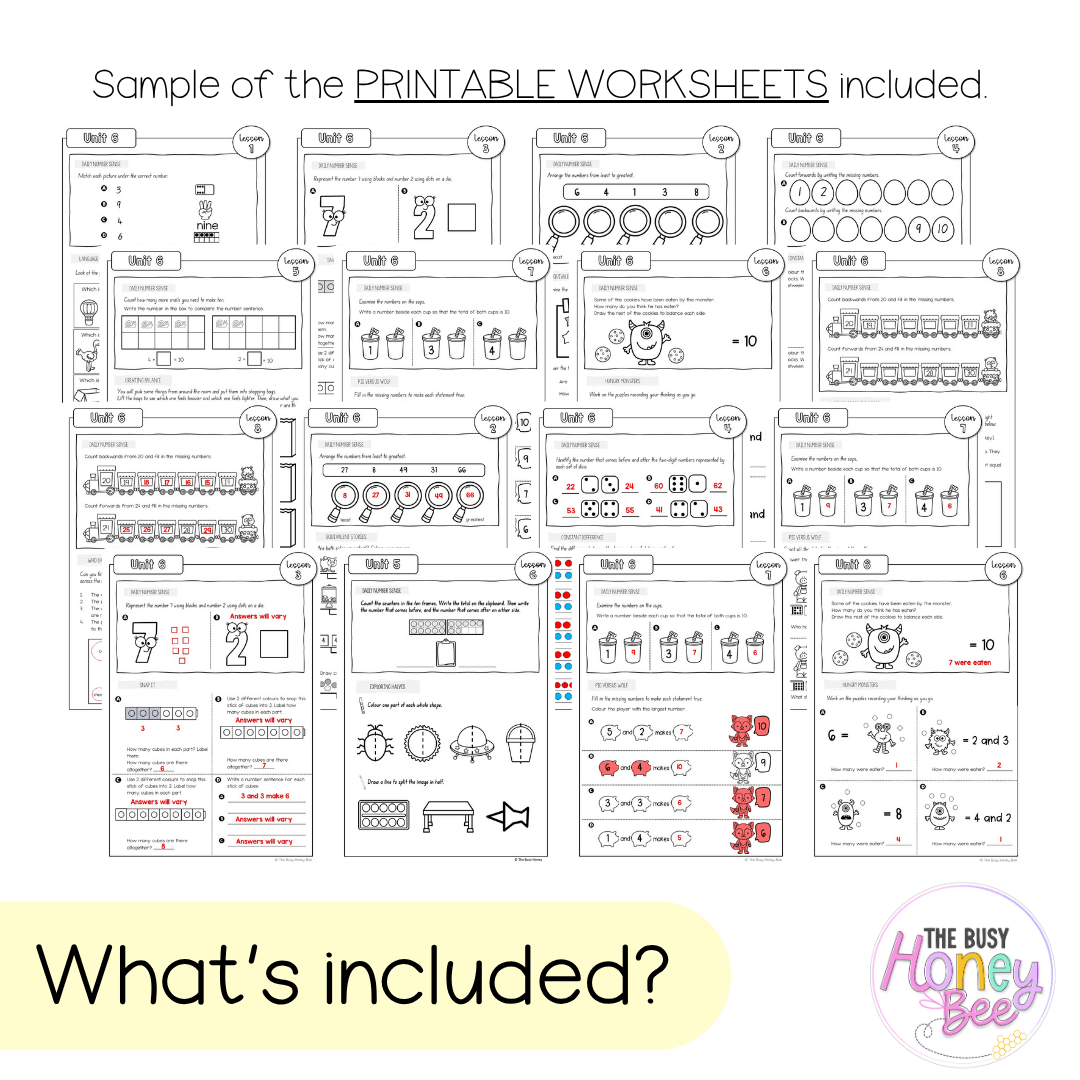 Multi Age K-2 Year A NSW Maths Worksheets Unit 6 - Workbook | Worksheets