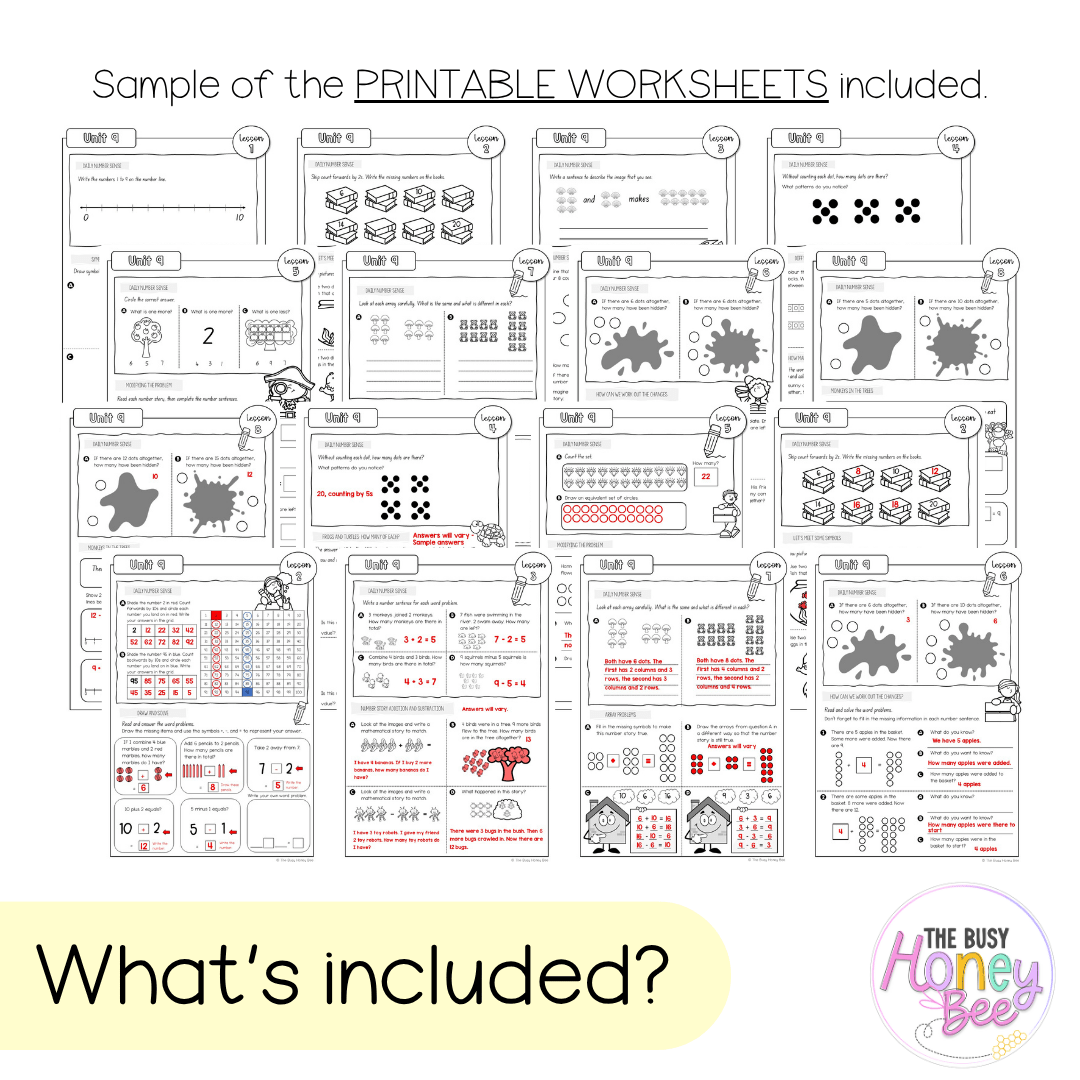 Multi Age K-2 Year A NSW Maths Worksheets Unit 9 - Workbook | Worksheets