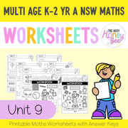 Multi Age K-2 Year A NSW Maths Worksheets Unit 9 - Workbook | Worksheets