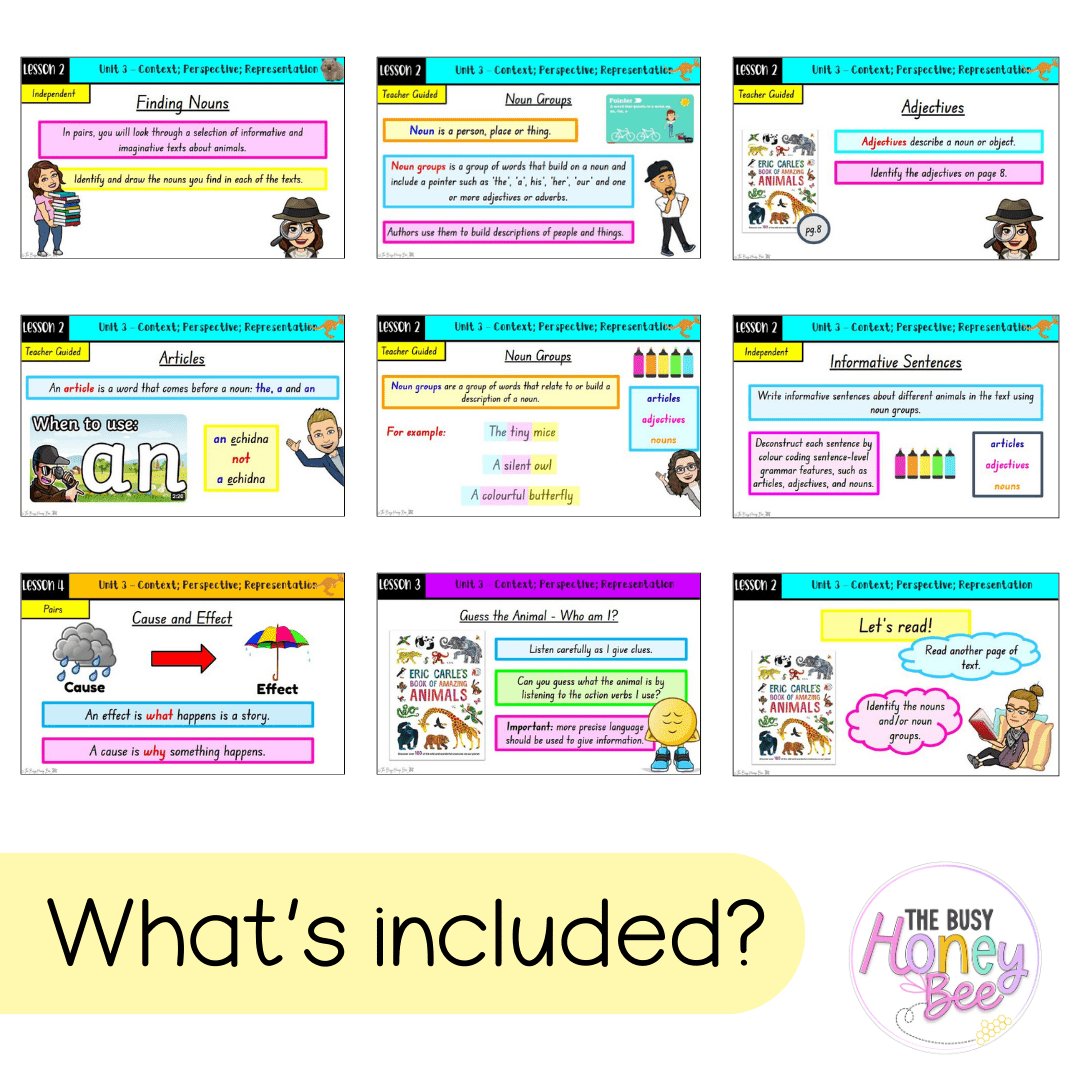 Multi Age K-2 Year A Term 1 English Teaching Slides Mega Bundle - Teaching Slides