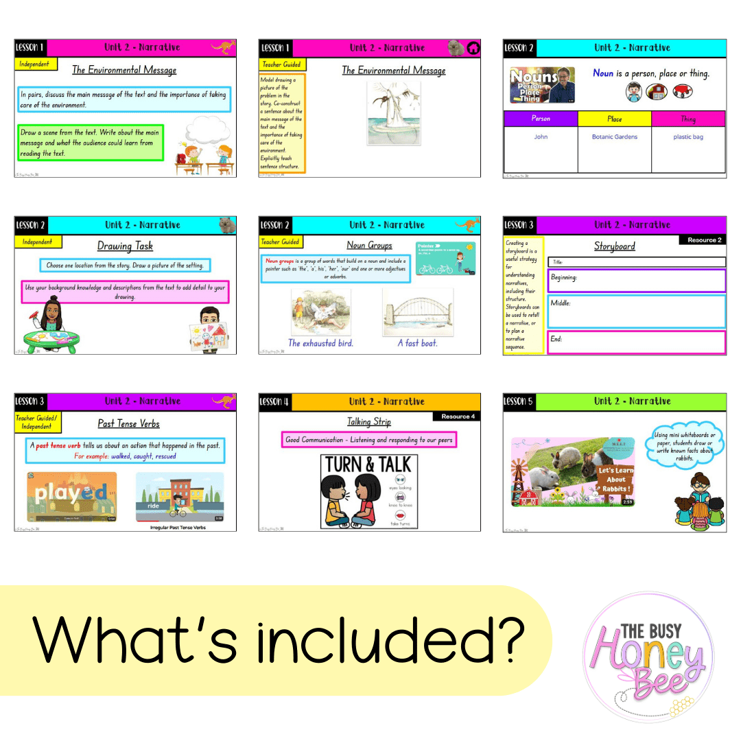 Multi Age K-2 Year A Term 1 English Teaching Slides Mega Bundle - Teaching Slides