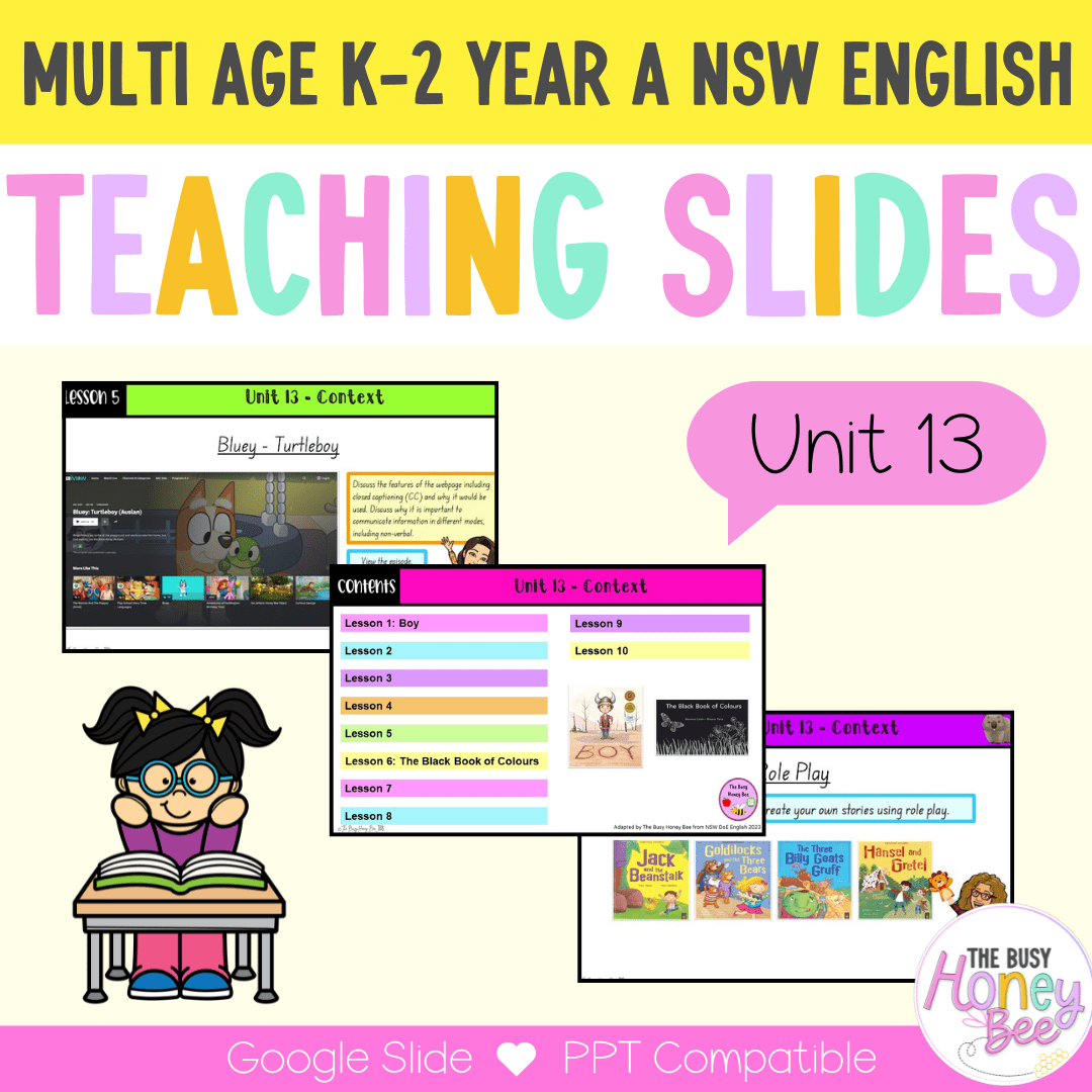 Multi Age K-2 Year A Term 3 English Teaching Slides Mega Bundle - Teaching Slides