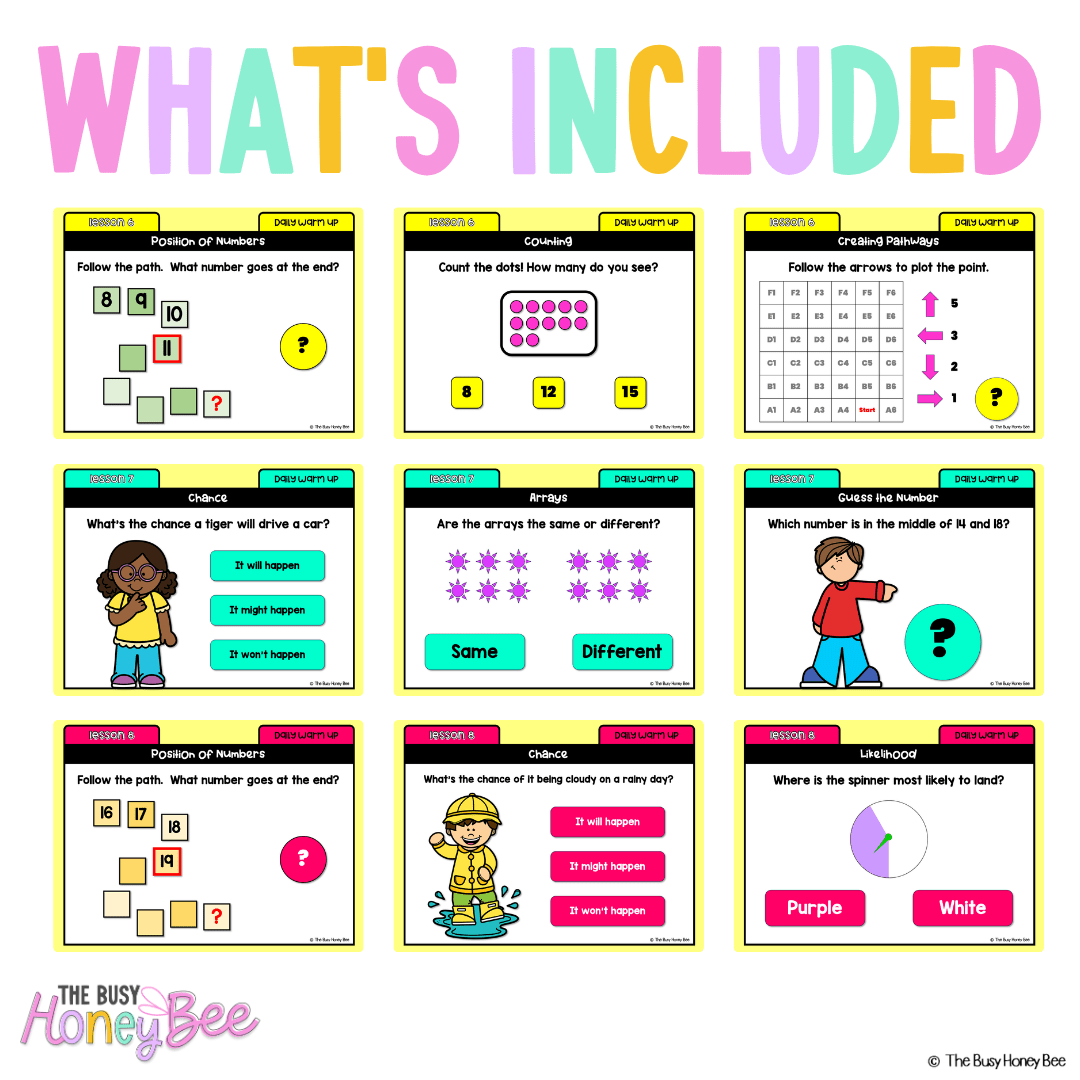 Multi Age K-2 Year A Ultimate Math Australian | NSW Math Daily Review | Warm-Up Mega Bundle - Warm Up | Revision