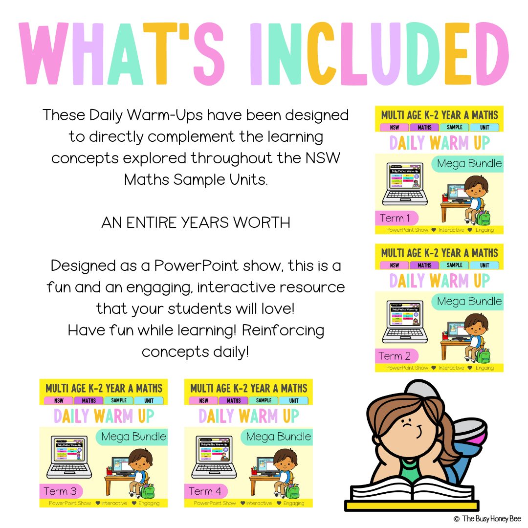 Multi Age K-2 Year A Ultimate Math Australian | NSW Math Daily Review | Warm-Up Mega Bundle - Warm Up | Revision