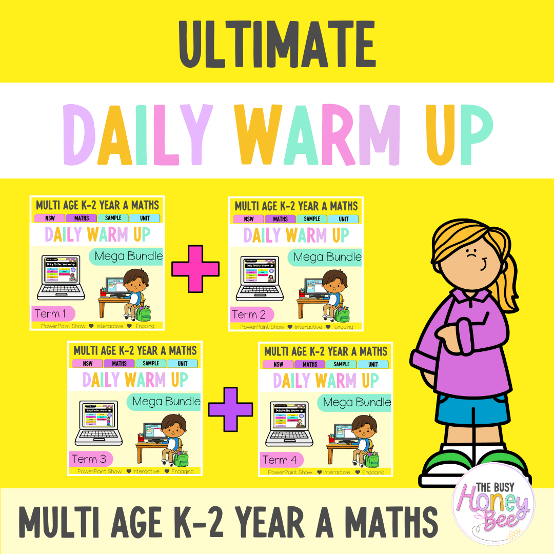 Multi Age K-2 Year A Ultimate Math Australian | NSW Math Daily Review | Warm-Up Mega Bundle - Warm Up | Revision