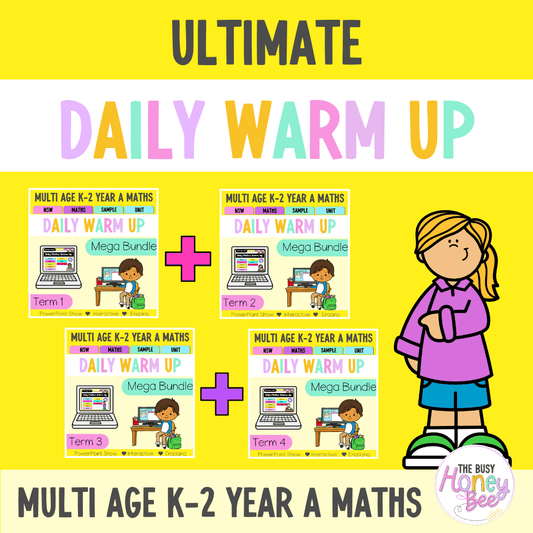 Multi Age K-2 Year A Ultimate Math Australian | NSW Math Daily Review | Warm-Up Mega Bundle - Warm Up | Revision