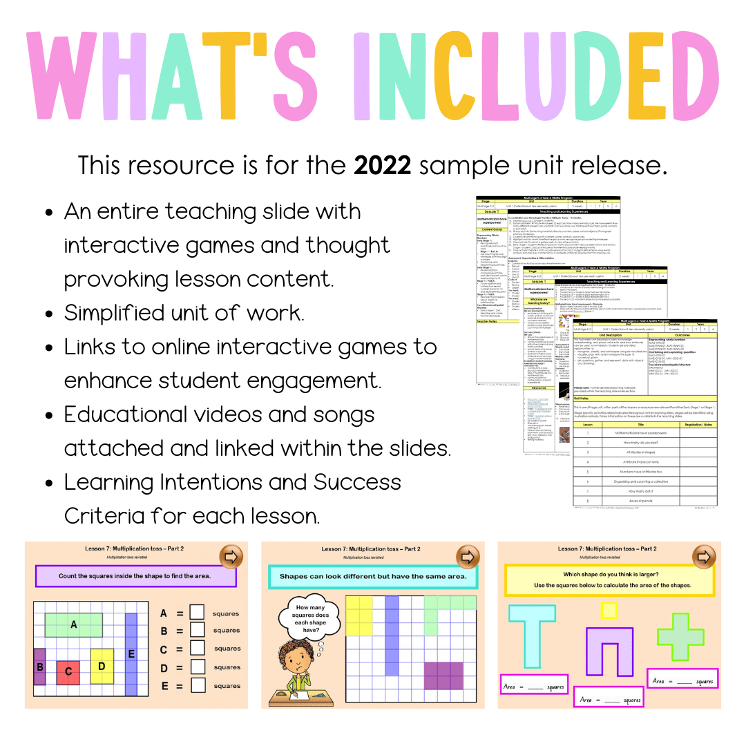 Multi Age K-2 Year A Unit 14 NSW Maths Teaching Slides 2022 - Teaching Slides