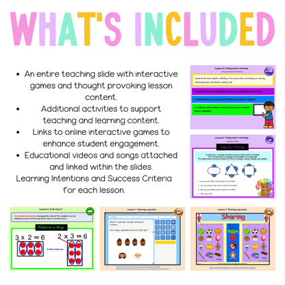 Multi Age K-2 Year A Unit 16 NSW Maths Teaching Slides - Zip Folder: Smart Notebook, PowerPoint, Google Slide Compatible