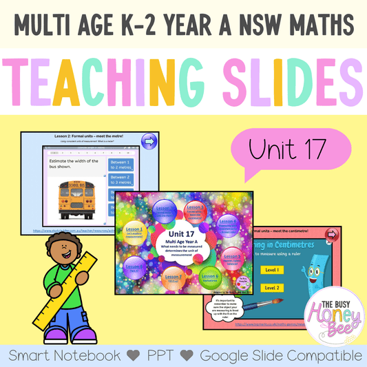 Multi Age K-2 Year A Unit 17 NSW Maths Teaching Slides - Zip Folder: Smart Notebook, PowerPoint, Google Slide Compatible