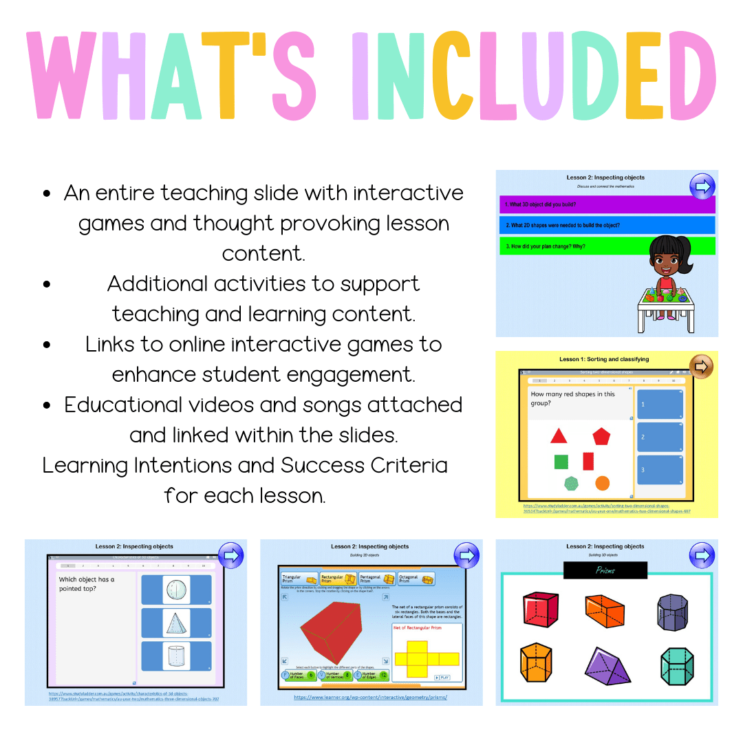 Multi Age K-2 Year A Unit 19 NSW Maths Teaching Slides - Zip Folder: Smart Notebook, PowerPoint, Google Slide Compatible
