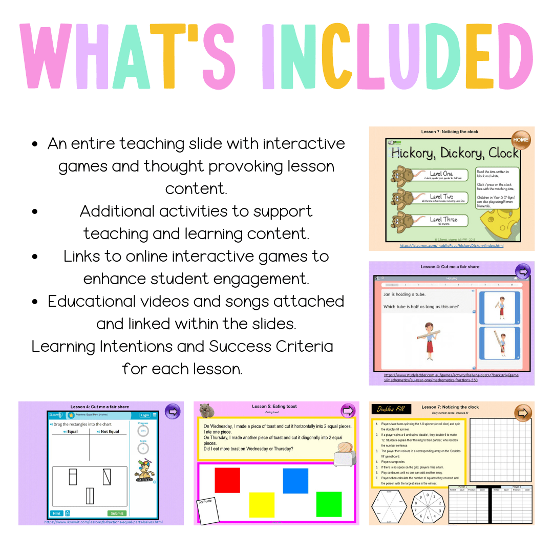 Multi Age K-2 Year A Unit 8 NSW Maths Teaching Slides - Teaching Slides