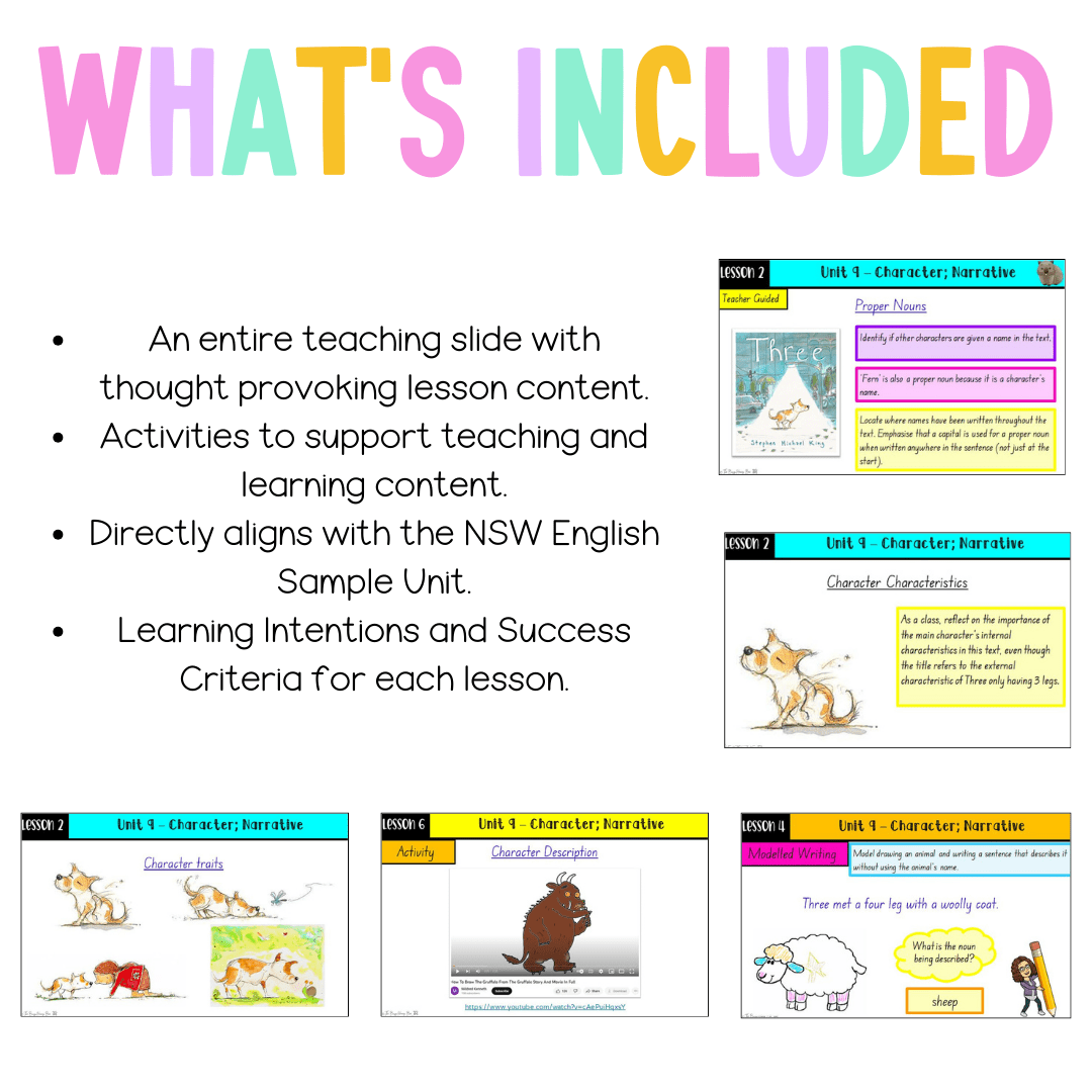 Multi-Age K-2 Year A, Unit 9 Character and Narrative English Teaching Slides - Teaching Slides
