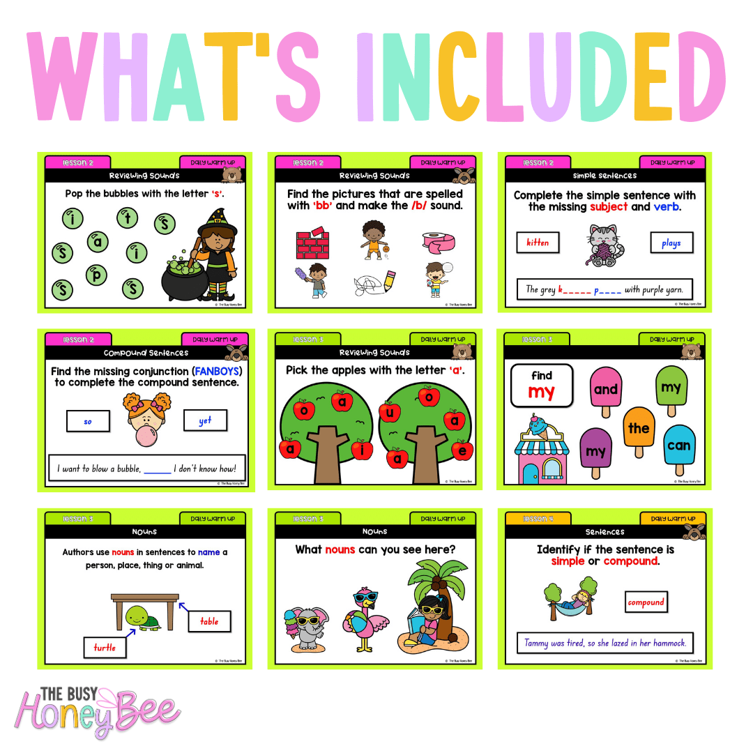 Multi Age K-2 Year B Australian | NSW English Daily Review | Warm-Up Unit 1 - Warm Ups | Revision