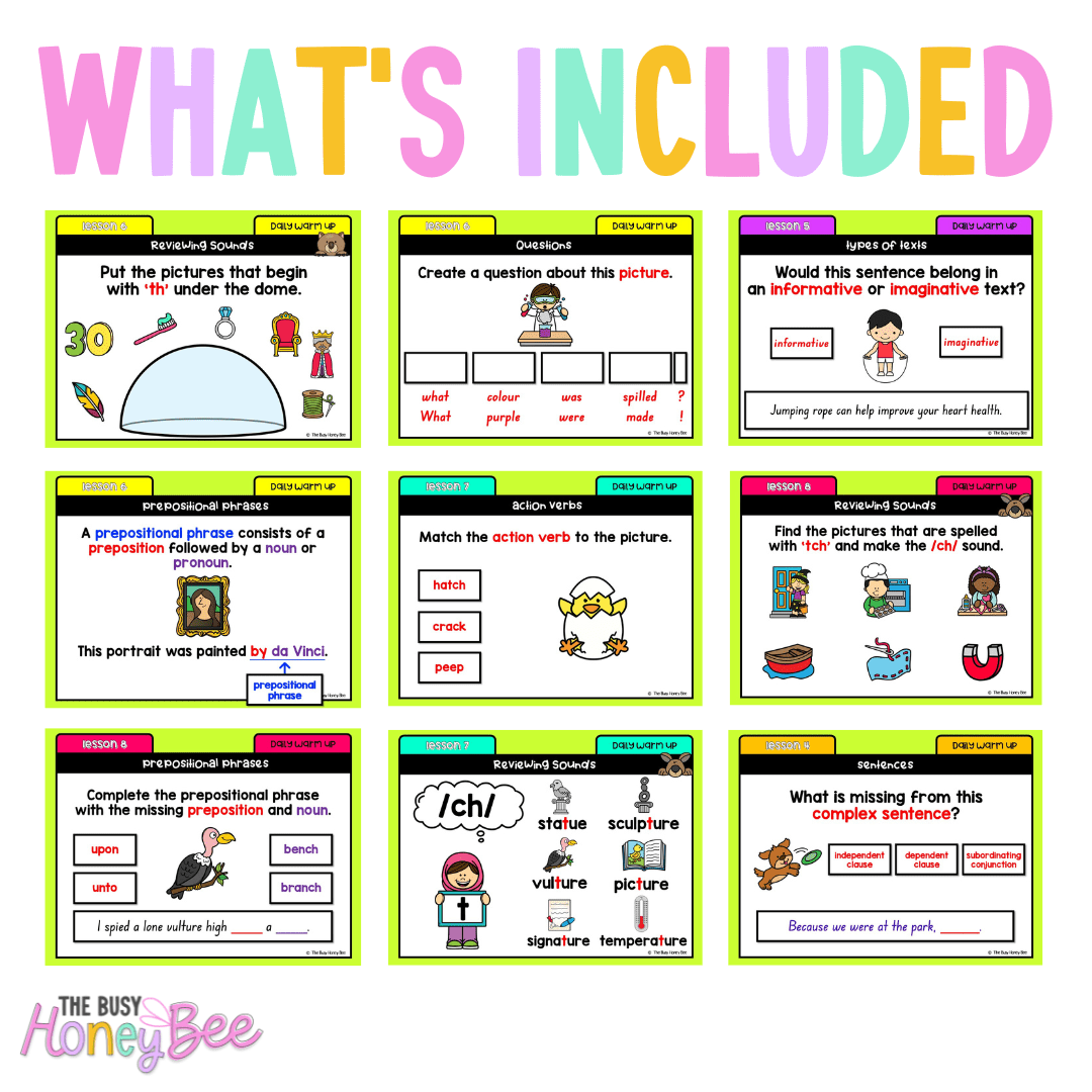 Multi Age K-2 Year B Australian | NSW English Daily Review | Warm-Up Unit 10 - Warm Up | Revision