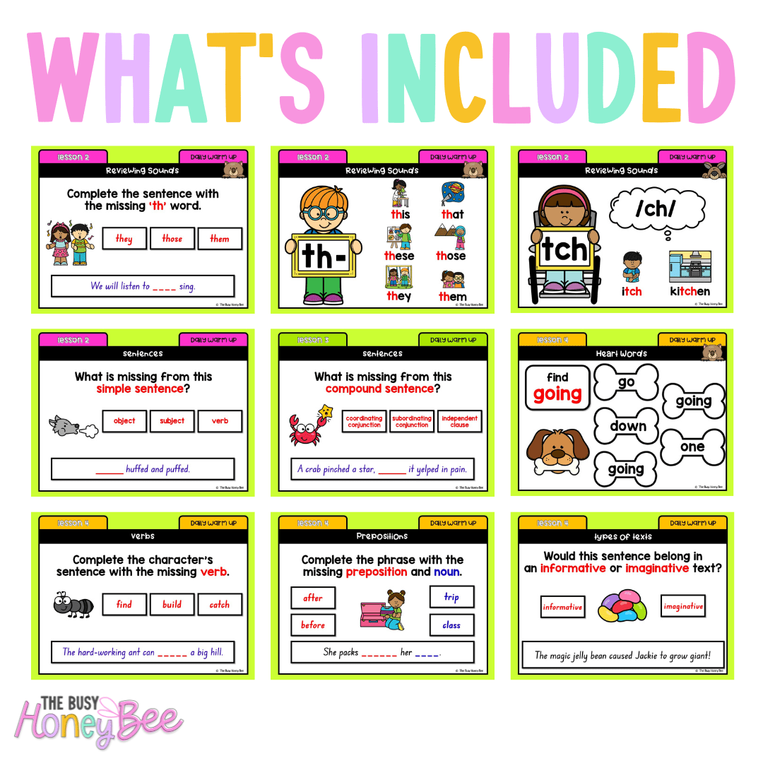 Multi Age K-2 Year B Australian | NSW English Daily Review | Warm-Up Unit 10 - Warm Up | Revision