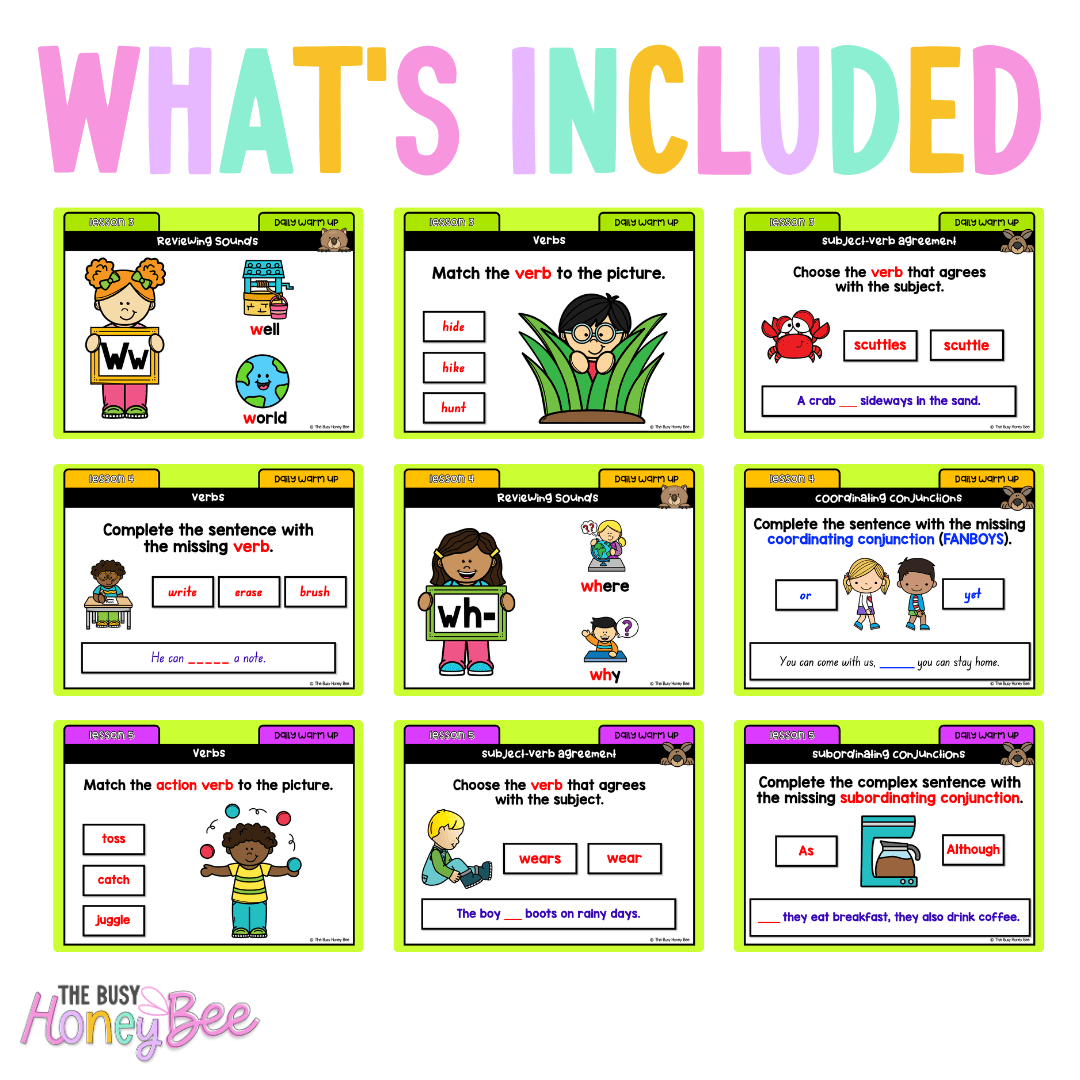 Multi Age K-2 Year B Australian | NSW English Daily Review | Warm-Up Unit 12 - Warm Up | Revision