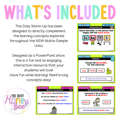 Multi Age K-2 Year B Australian | NSW English Daily Review | Warm-Up Unit 15 - Warm Up | Revision