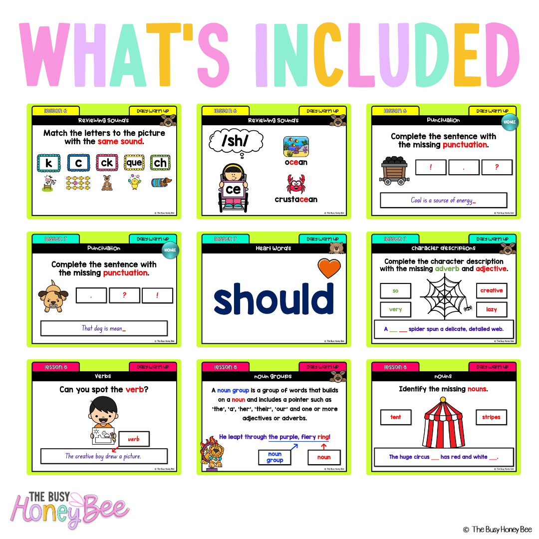 Multi Age K-2 Year B Australian | NSW English Daily Review | Warm-Up Unit 19 - Warm Up | Revision