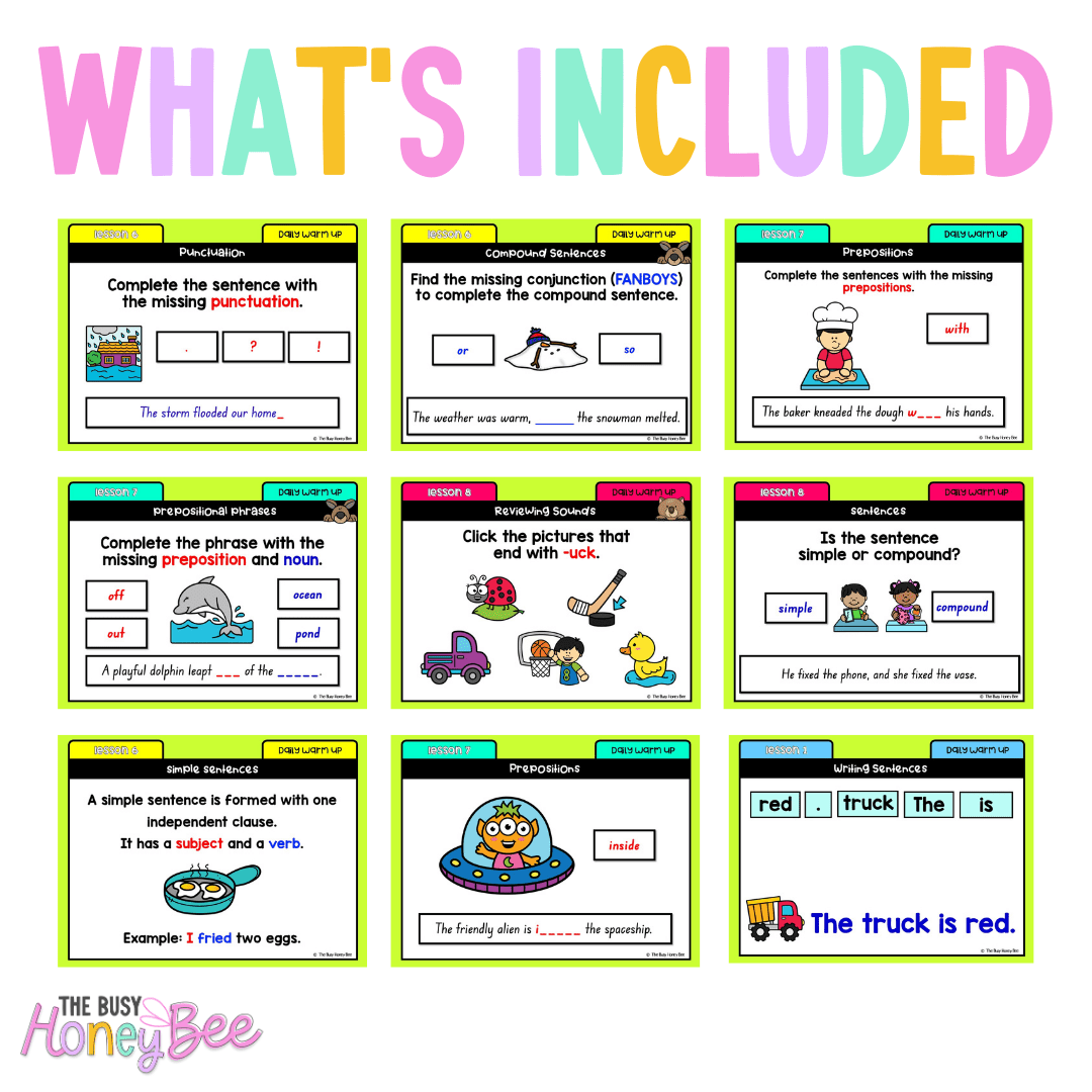Multi Age K-2 Year B Australian | NSW English Daily Review | Warm-Up Unit 4 - Warm Ups | Revision
