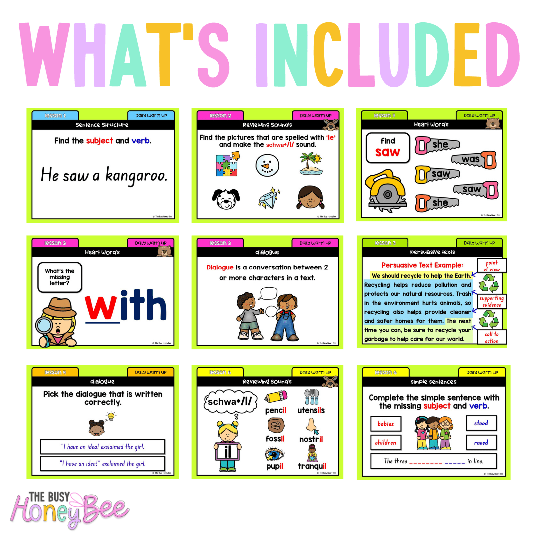 Multi Age K-2 Year B Australian | NSW English Daily Review | Warm-Up Unit 4 - Warm Ups | Revision