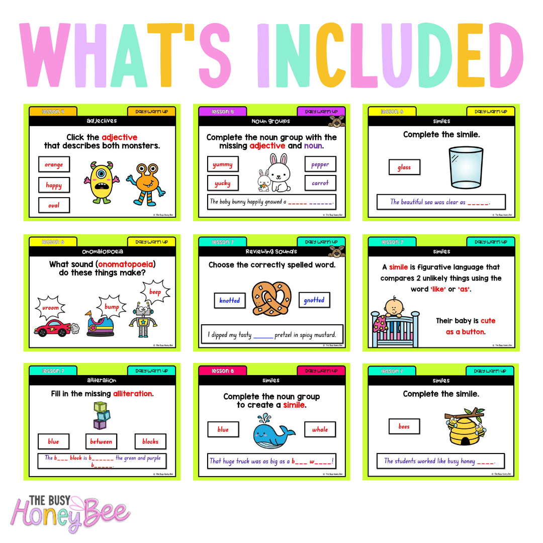 Multi Age K-2 Year B Australian | NSW English Daily Review | Warm-Up Unit 5 - Warm Ups | Revision