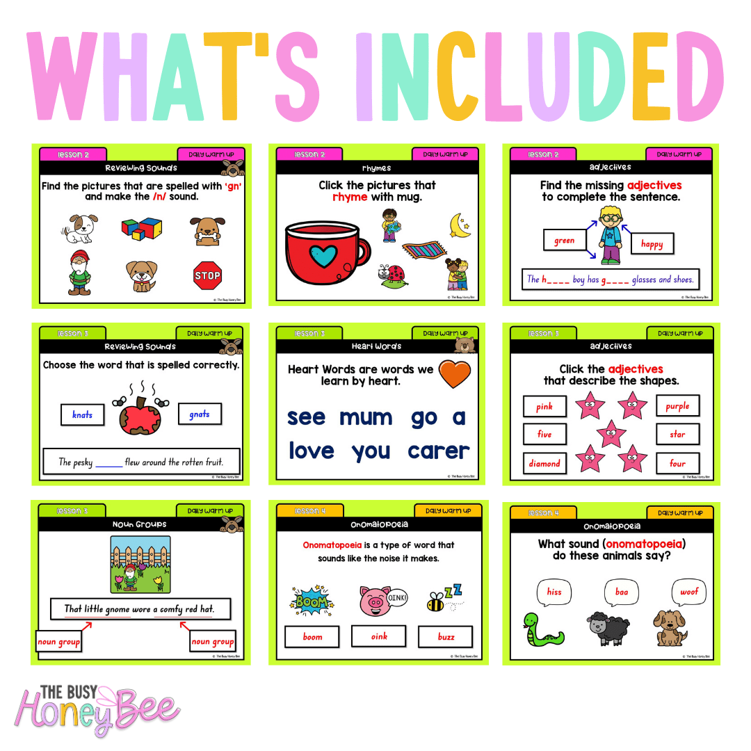 Multi Age K-2 Year B Australian | NSW English Daily Review | Warm-Up Unit 5 - Warm Ups | Revision