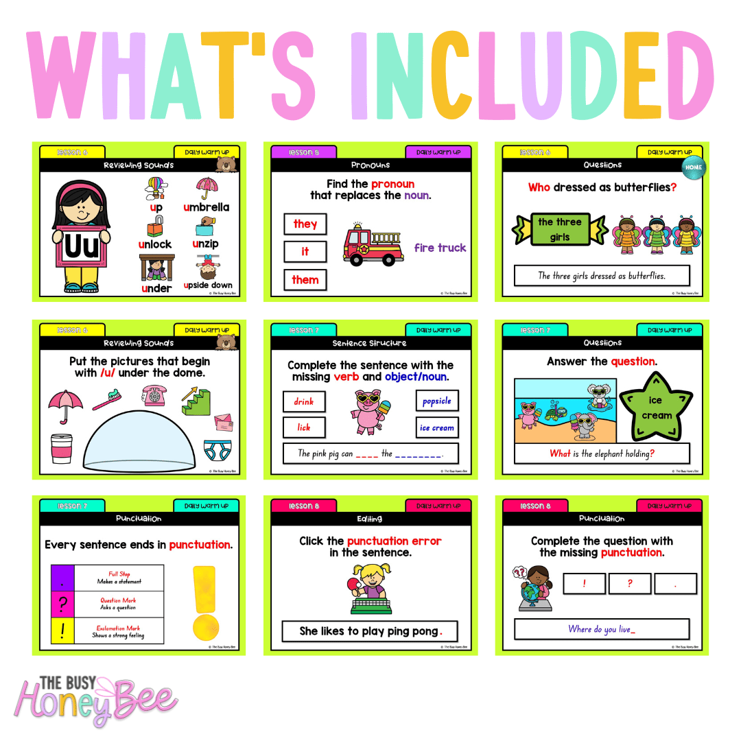 Multi Age K-2 Year B Australian | NSW English Daily Review | Warm-Up Unit 6 - Warm Up | Revision