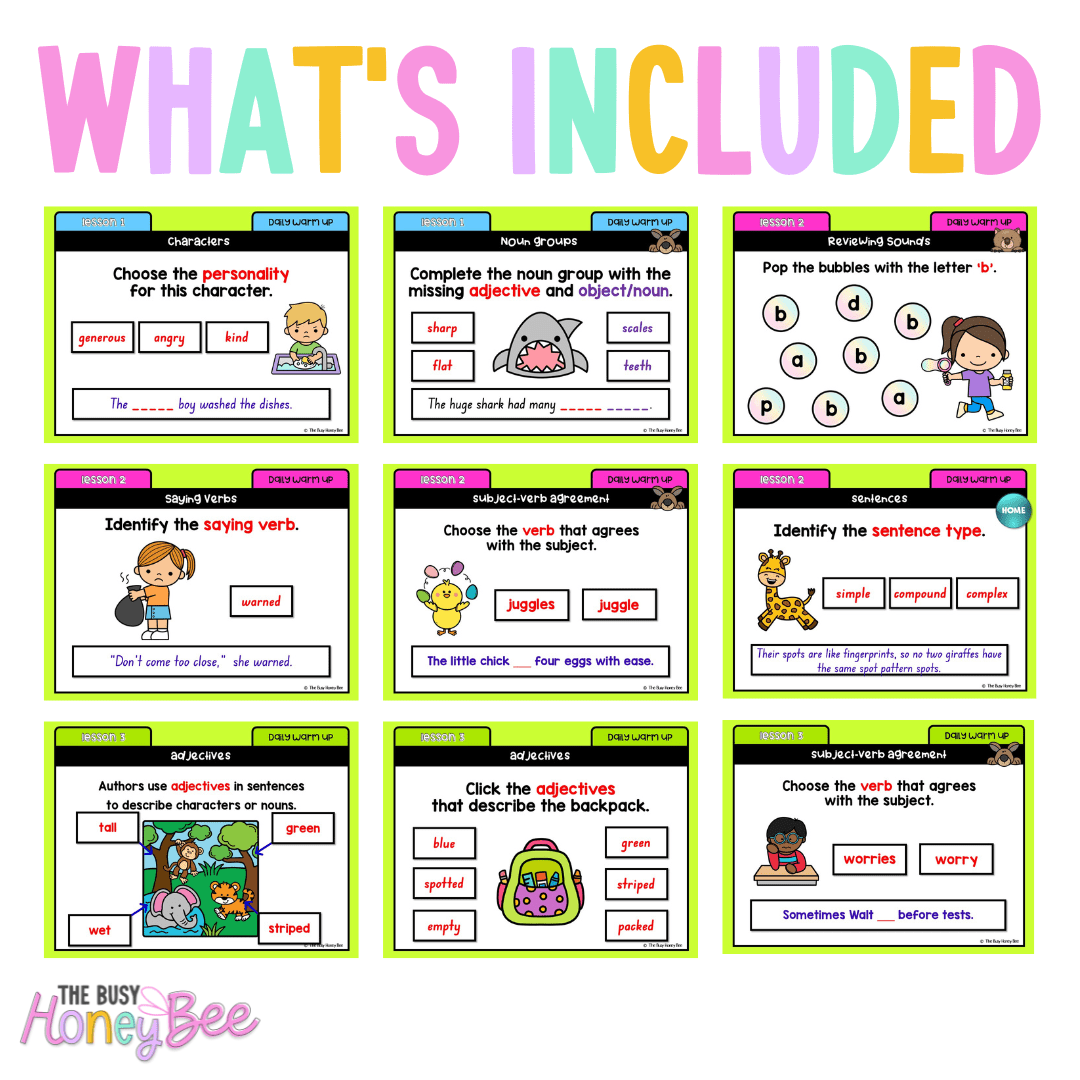 Multi Age K-2 Year B Australian | NSW English Daily Review | Warm-Up Unit 7 - Warm Up | Revision