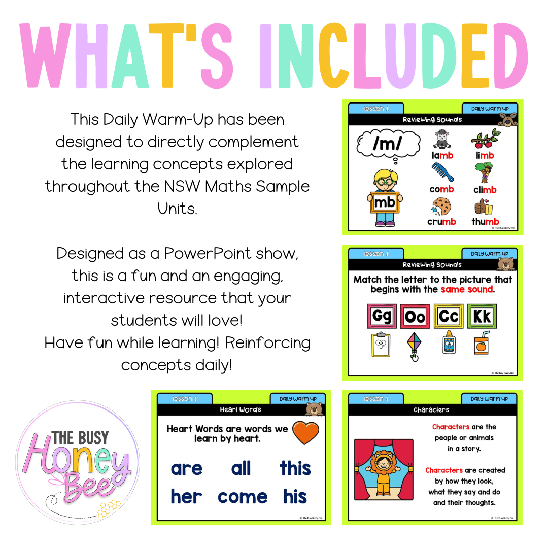 Multi Age K-2 Year B Australian | NSW English Daily Review | Warm-Up Unit 7 - Warm Up | Revision